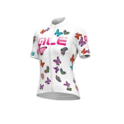 Maglia Ciclismo Donna ALE' PR-R BUTTERFLY Bianco