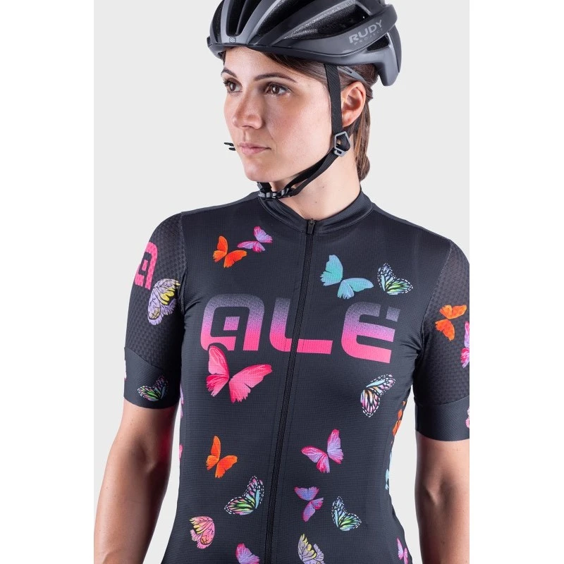 Maglia Ciclismo Donna ALE' PR-R BUTTERFLY Nero 7 Maglia Ciclismo Donna ALE' PR-R BUTTERFLY Nero - immagine 5