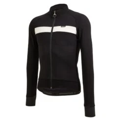 Maglia Ciclismo Invernale SANTINI Maniche Lunghe ADAPT WOOL Nero