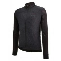 Maglia Ciclismo Invernale SANTINI Maniche Lunghe COLORE PURO Nero