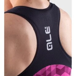 Top Donna Ciclismo ALE' SOLID TRIANGLES Rosa Fluo-viola -Giro Glam top donna ciclismo ale solid triangles rosa fluo viola 2